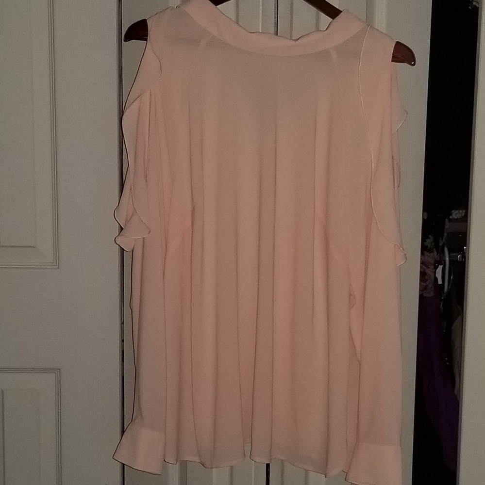 Eloquii cold shoulder ruffle blouse